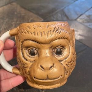 Vintage ceramic monkey face 8oz coffee mug